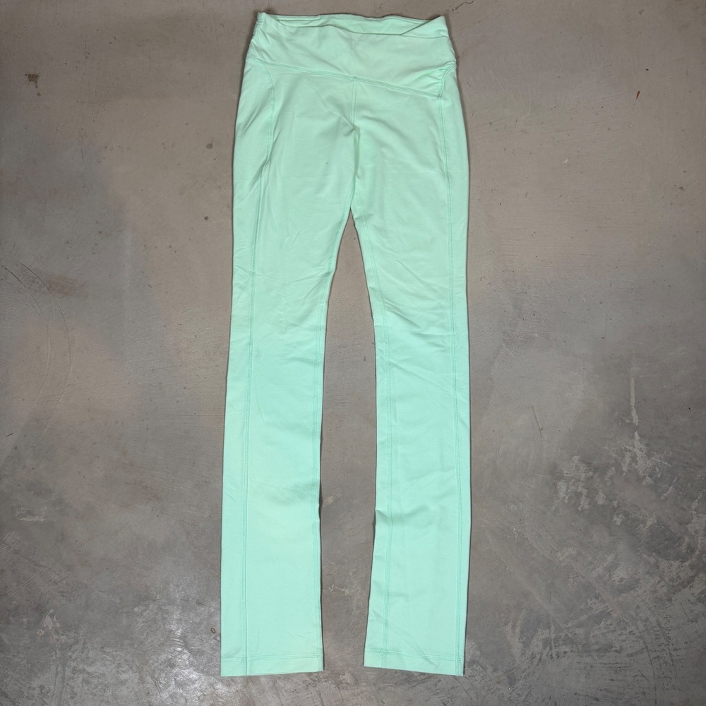 Lululemon Athletica Mint Green Crossover Waist Straight Leg Yoga Pants Womens 6